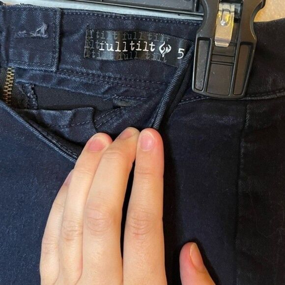 Full Tilt Dark Blue High Waist Denim Shorts Size 5 - Picture 4 of 6